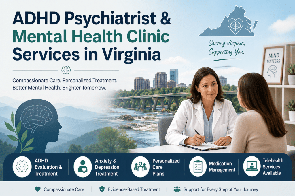 ADHD Psychiatrist & Mental Health Clinic Services in Virginia