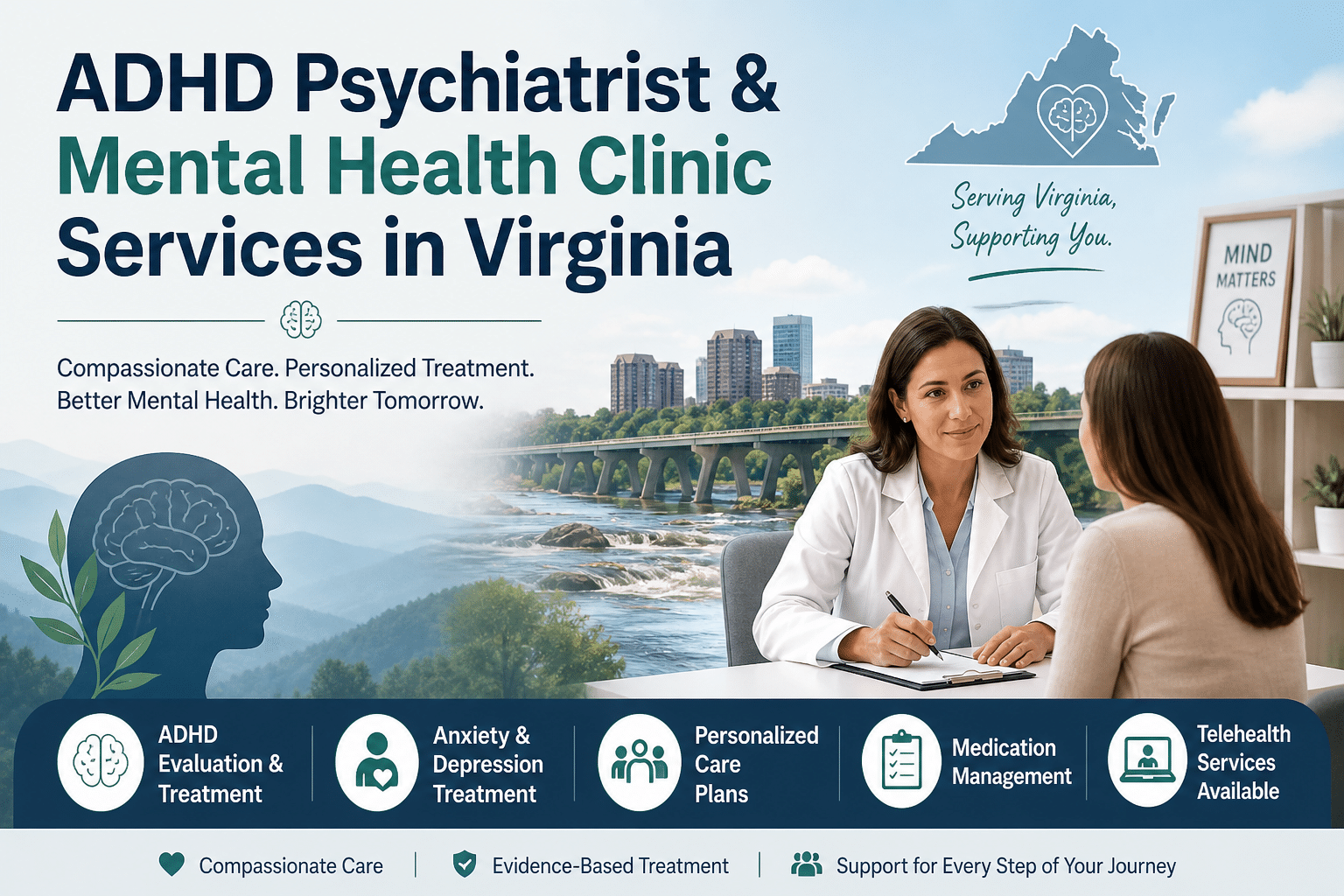 ADHD Psychiatrist & Mental Health Clinic Services in Virginia